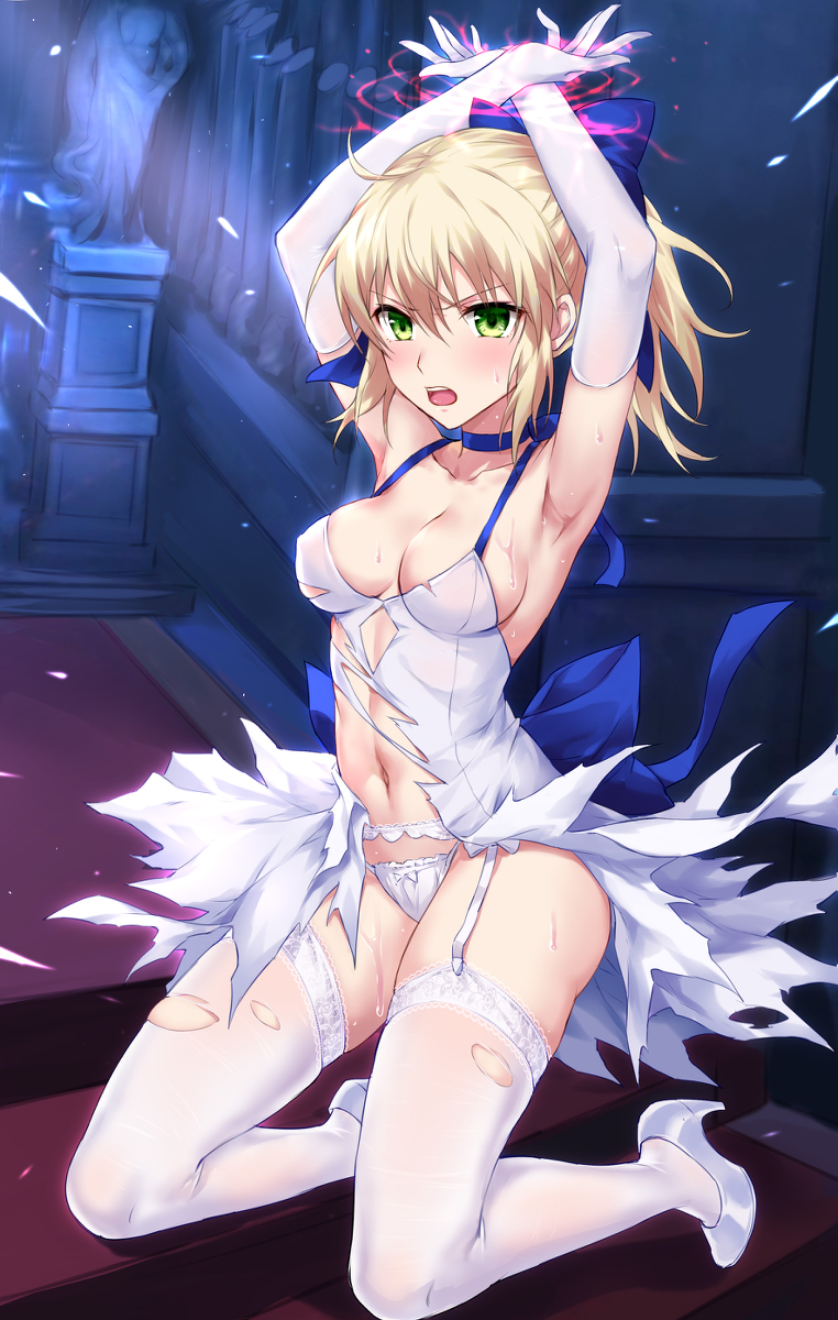 This is a pixiv picture whose title is saber稿.