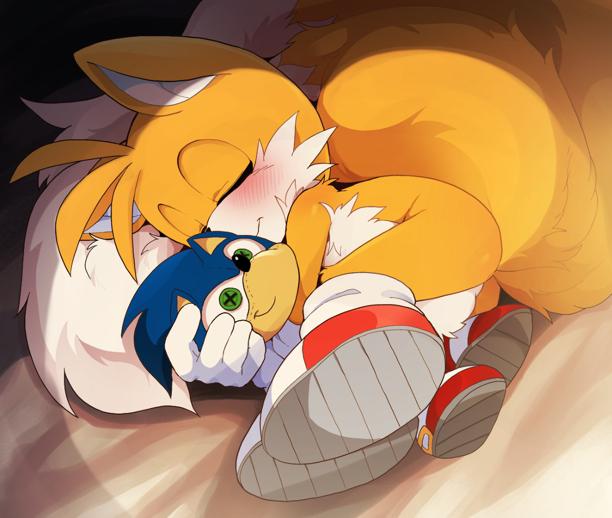 This is a pixiv picture whose title is 熟睡テイルス.