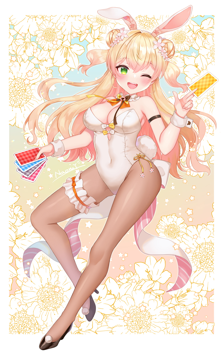 This is a pixiv picture whose title is 白バニーねねちゃん.