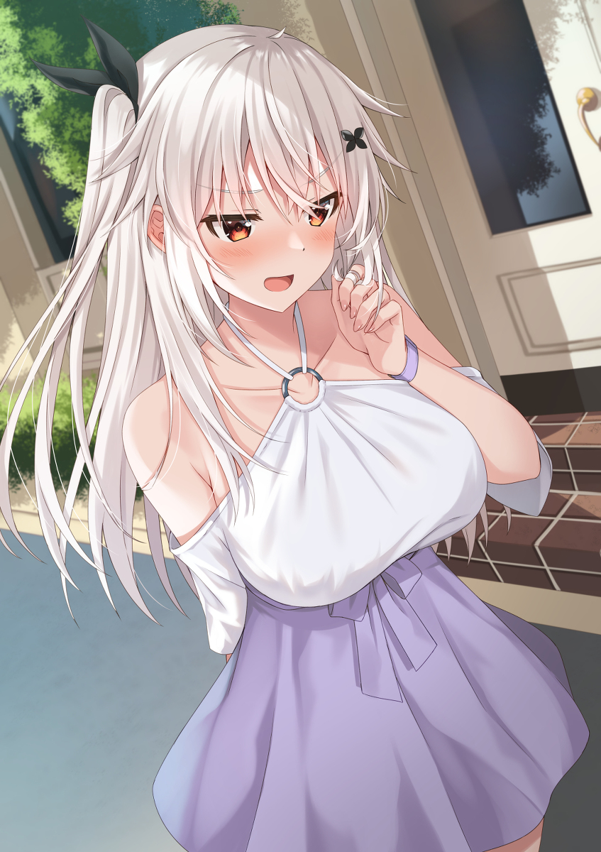 This is a pixiv picture whose title is 「かわいいって……あっ、当たり前でしょ！」.