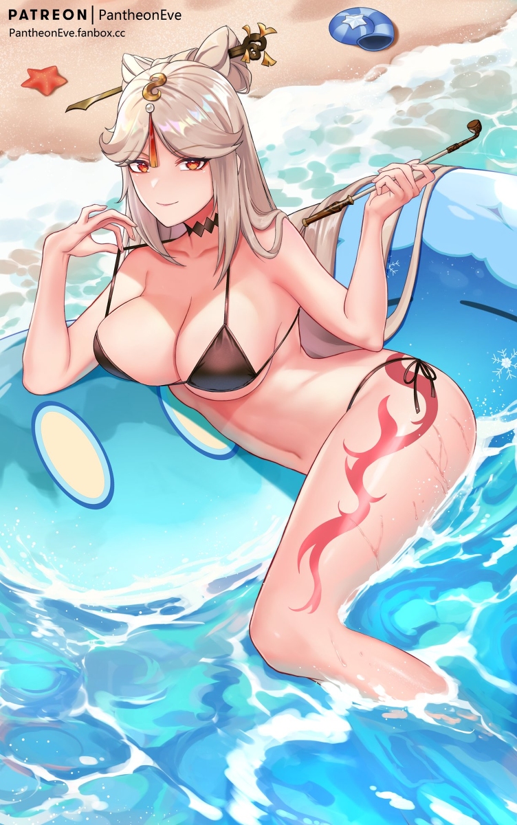 This is a pixiv picture whose title is Bikini Ningguang.