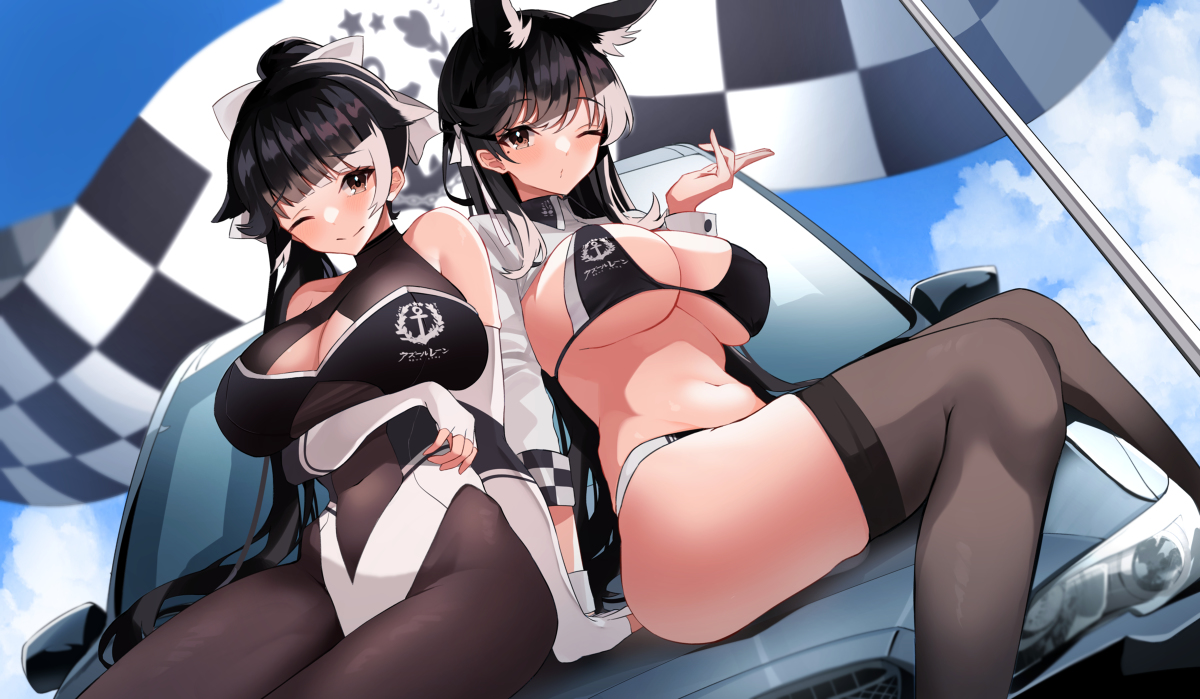 This is a pixiv picture whose title is RQ高雄＆愛宕（skeb）.