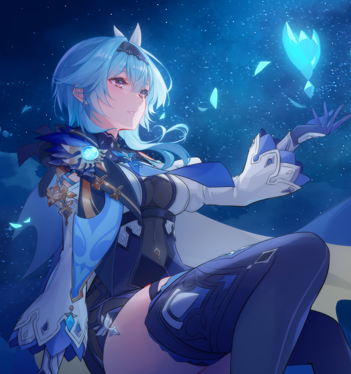 This is a pixiv picture whose title is 静かな夜.