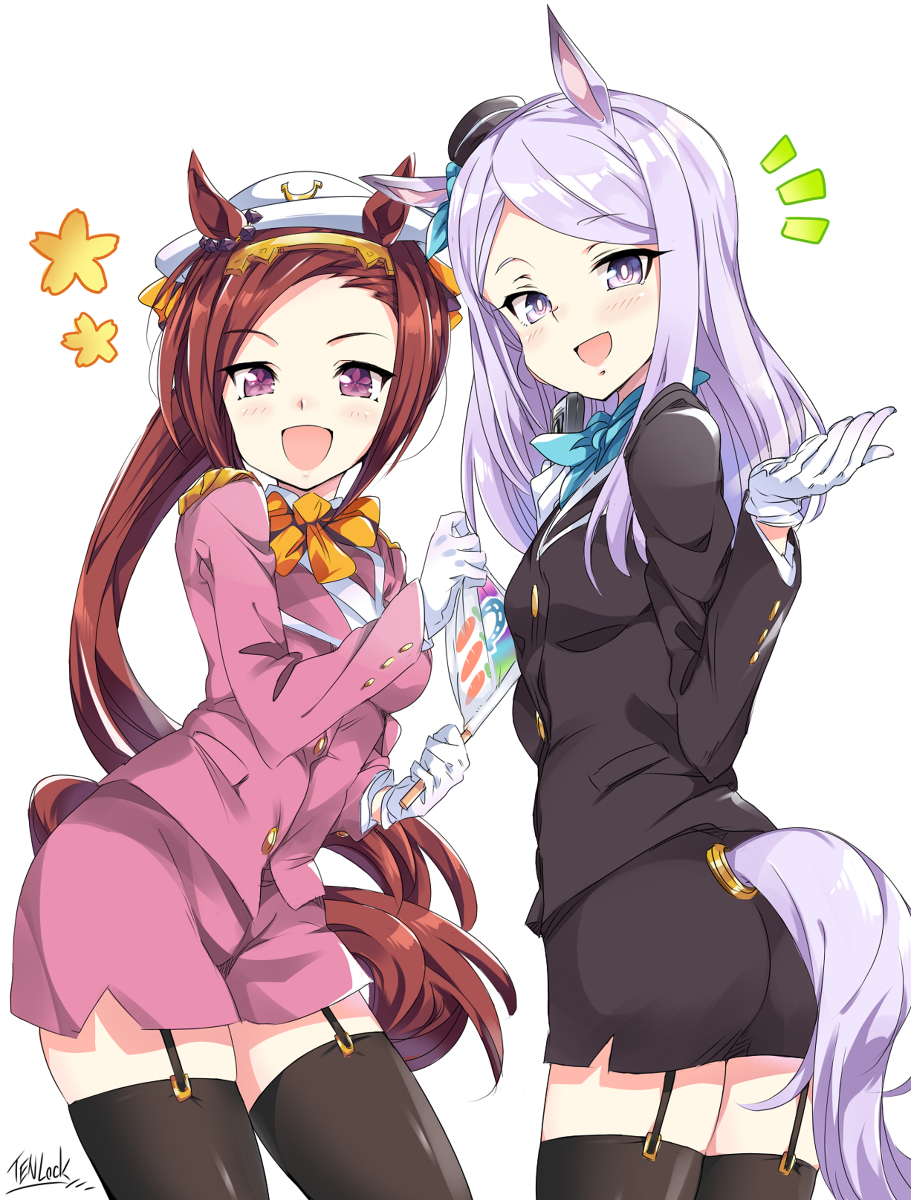 This is a pixiv picture whose title is バスガイドマックイーンとバスガイドバクシンオー.