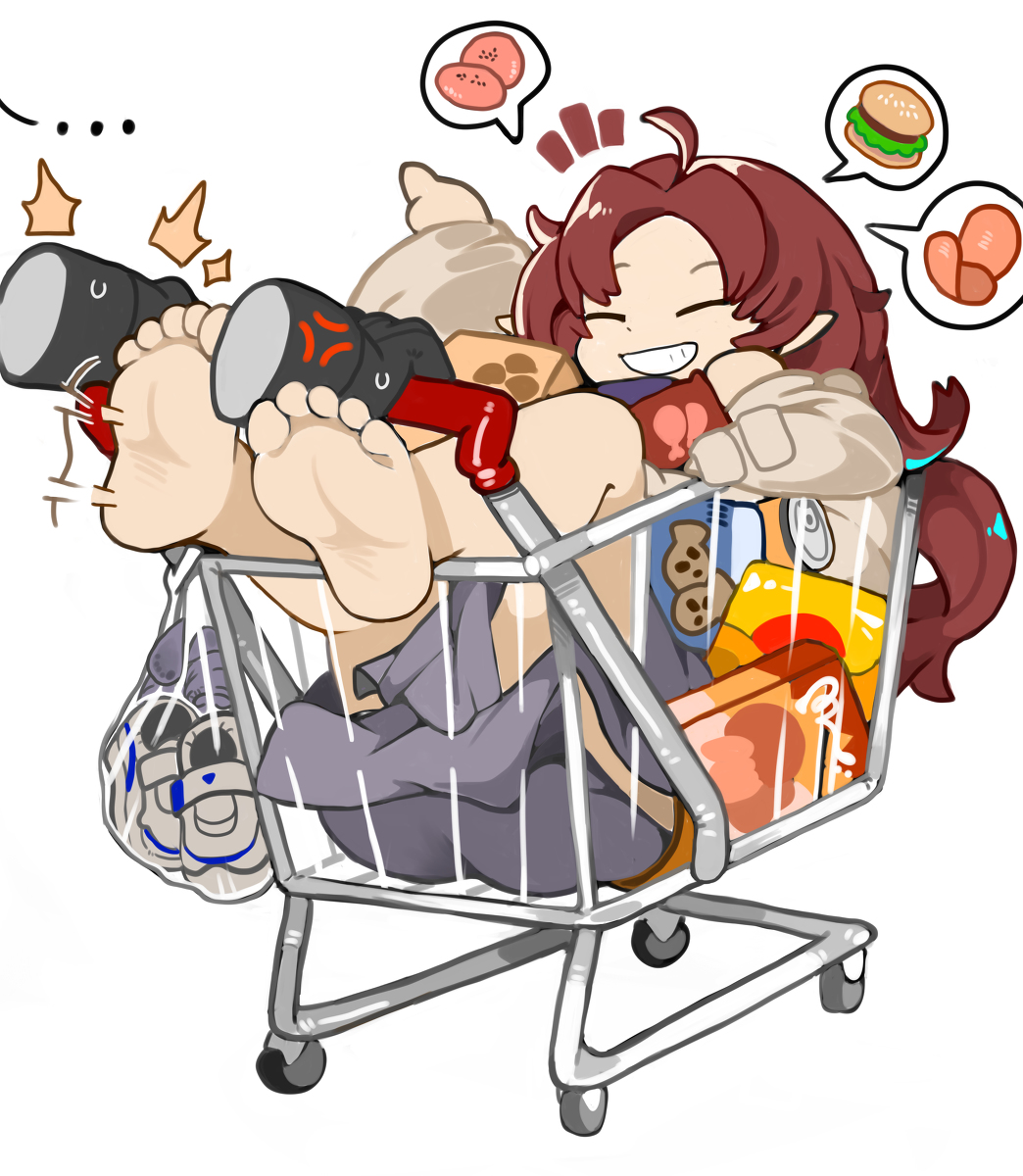 This is a pixiv picture whose title is 🛒.