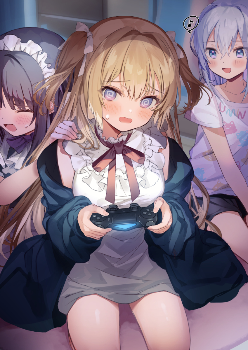 This is a pixiv picture whose title is 「こ、このゲームちょっと怖すぎるのですが……」.