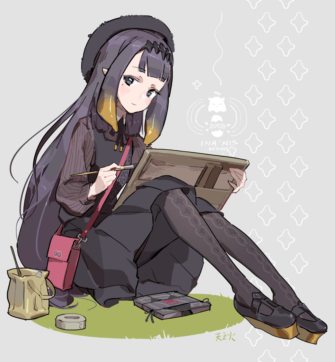 This is a pixiv picture whose title is INA birthday~.