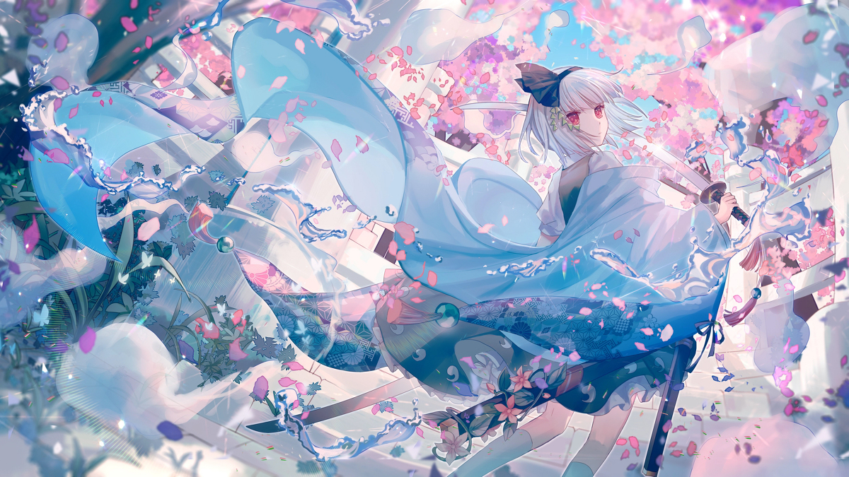 This is a pixiv picture whose title is 花与水.