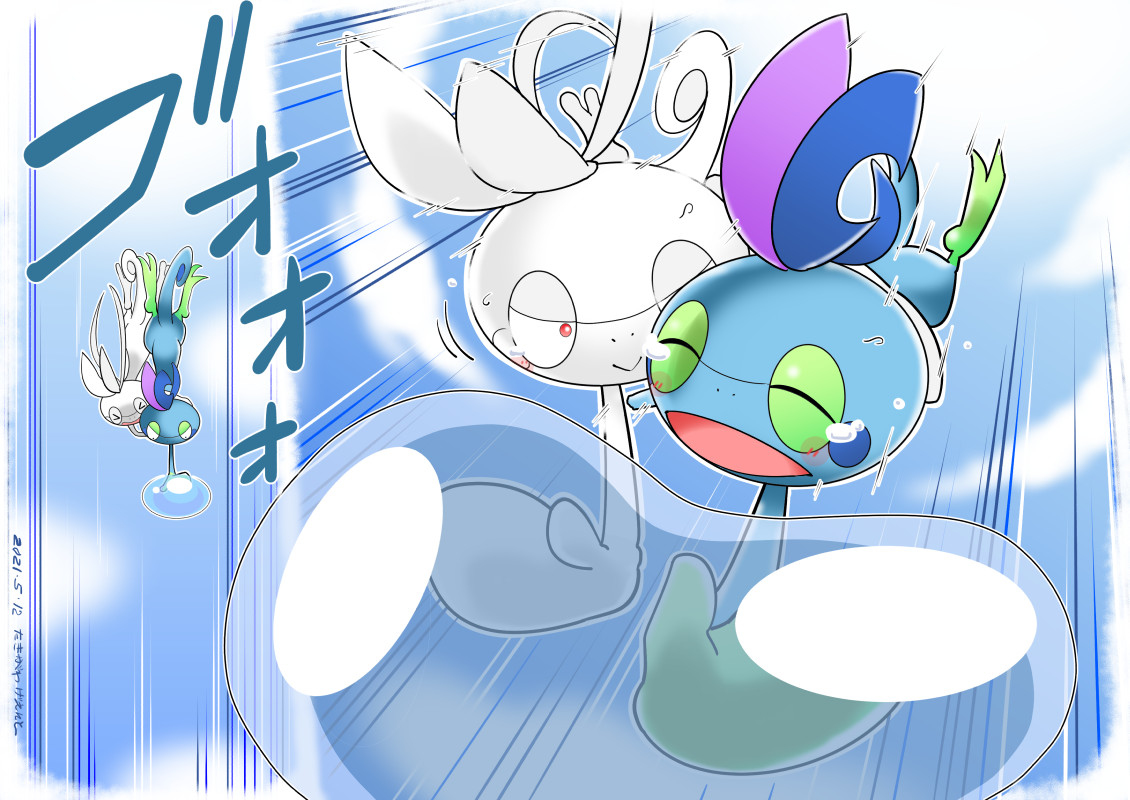 This is a pixiv picture whose title is ５３　あおい ひだりて　しろい みぎて.