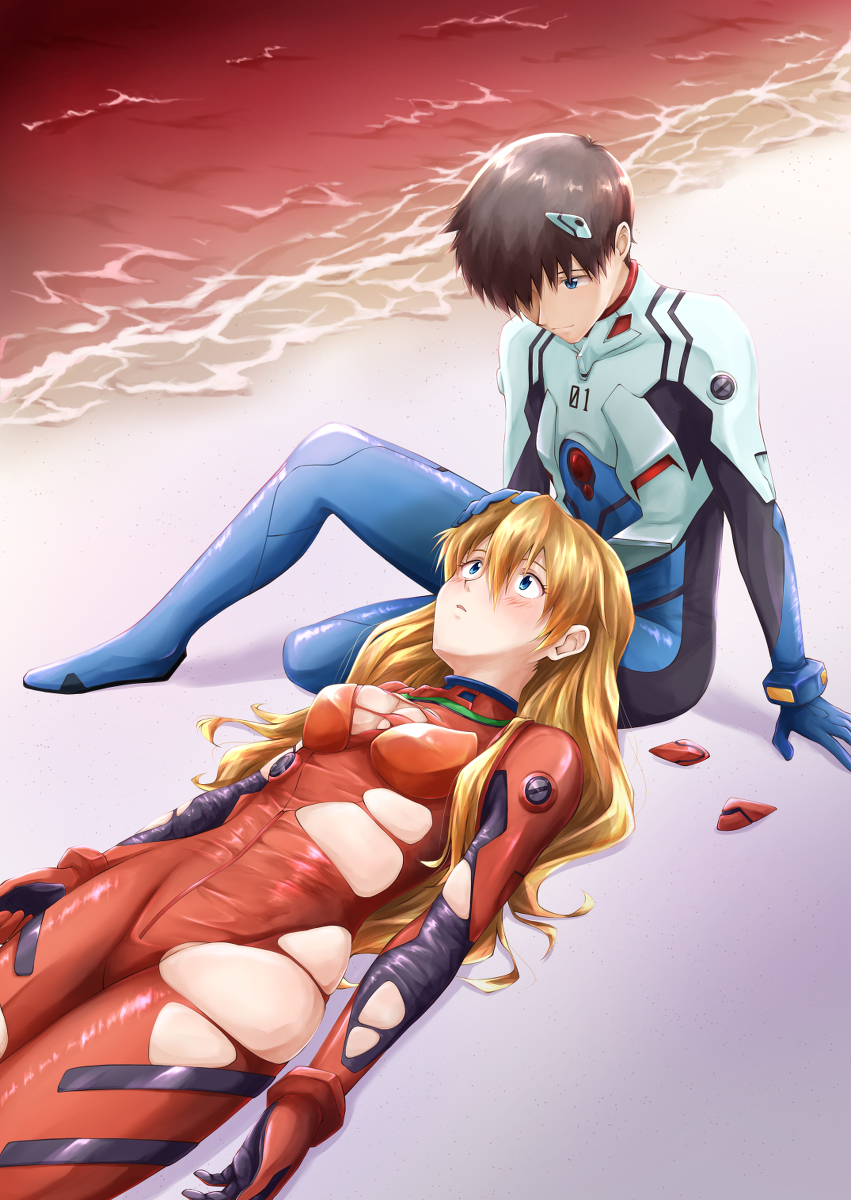 This is a pixiv picture whose title is アスカとシンジ.