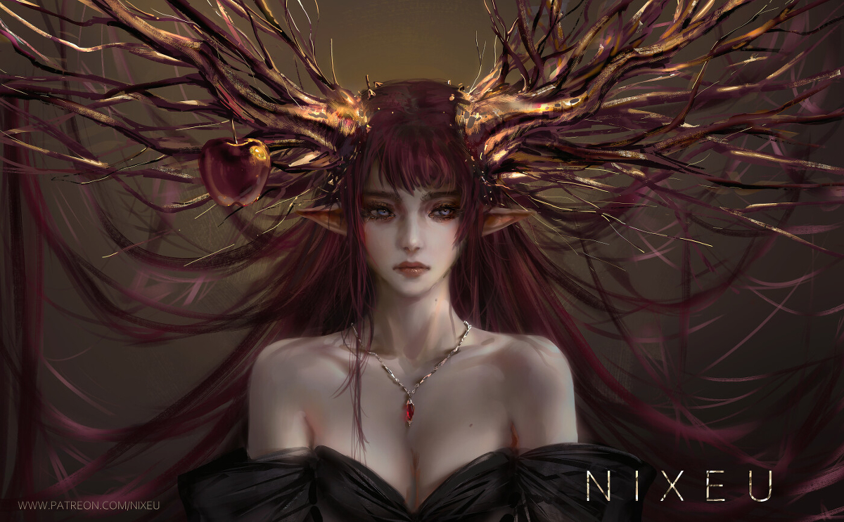 This is a pixiv picture whose title is A P P L E.