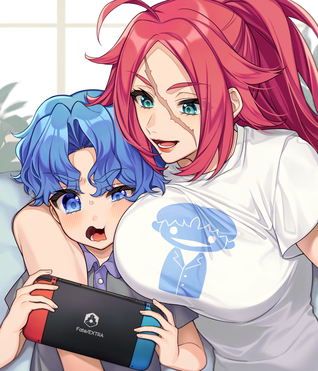 This is a pixiv picture whose title is ドレイク姐さんに絡まれシンジくん(8才).