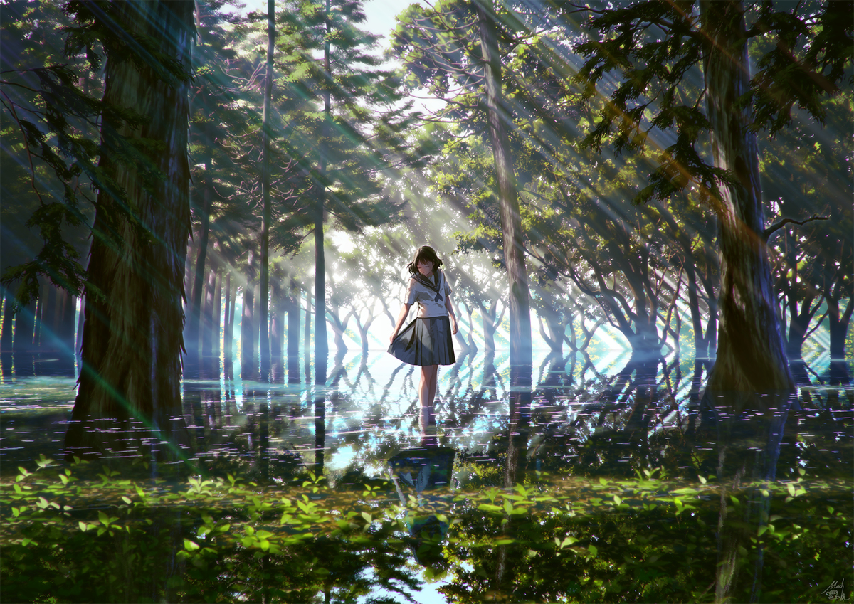 This is a pixiv picture whose title is 水無月.