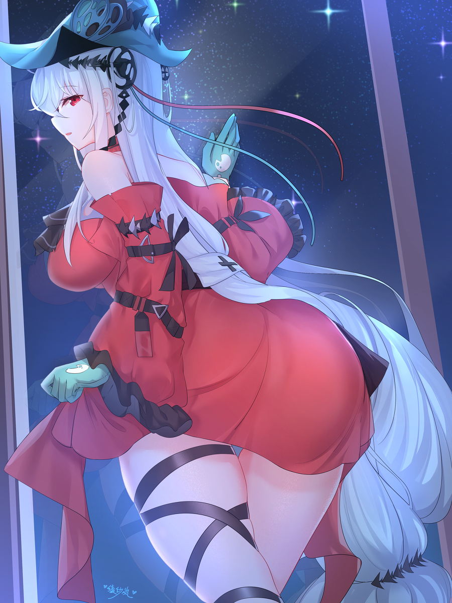 This is a pixiv picture whose title is 夜深了 与斯卡蒂谈心~.