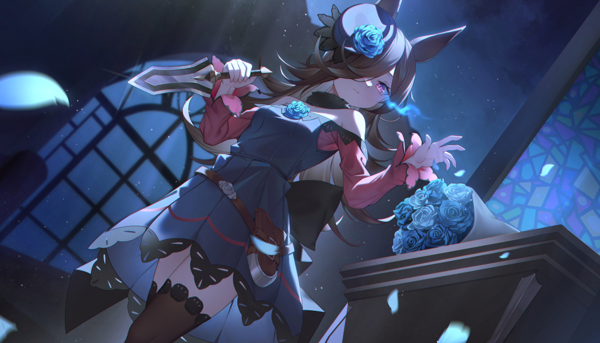 This is a pixiv picture whose title is ブルーローズチェイサー.
