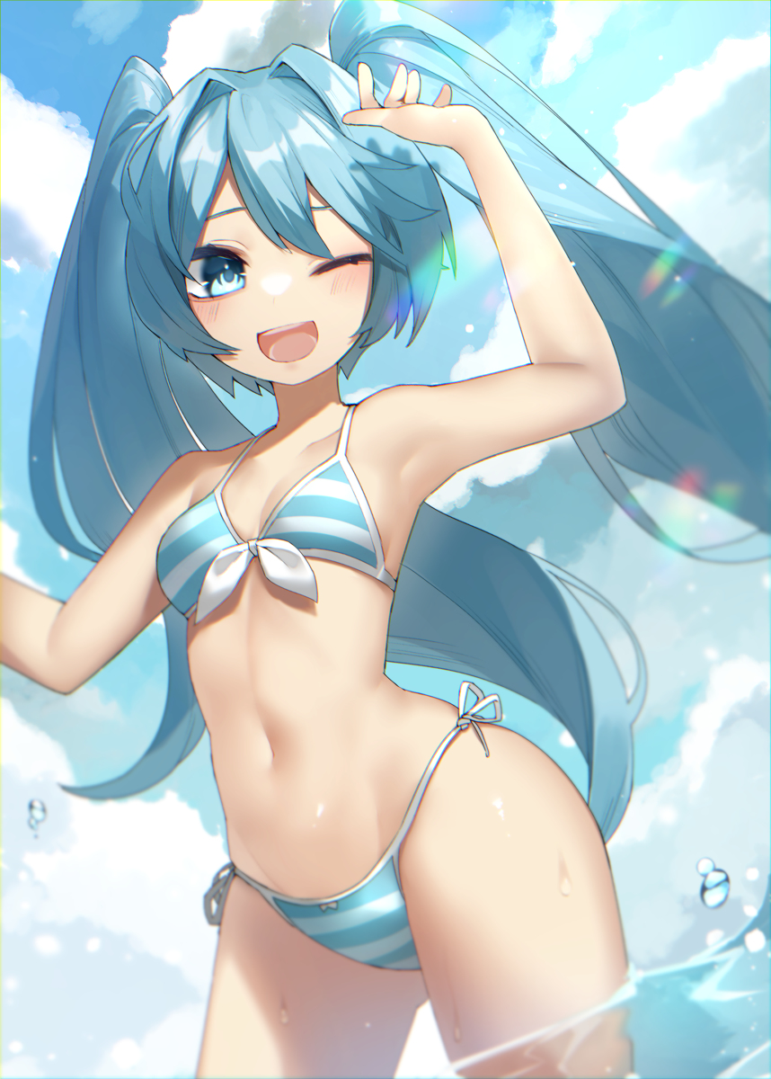 This is a pixiv picture whose title is 👙💧.