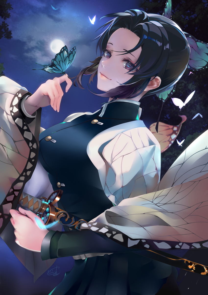 This is a pixiv picture whose title is 胡蝶しのぶ.