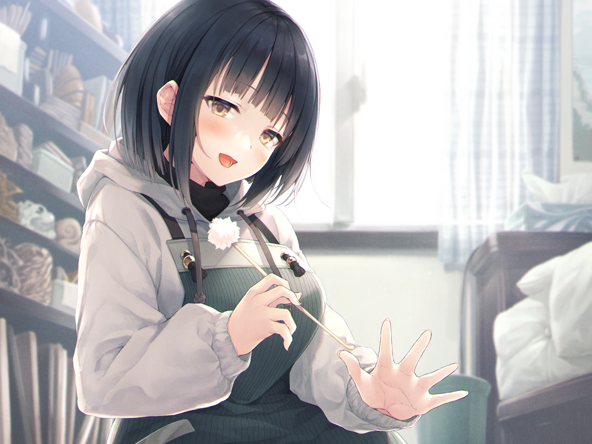 This is a pixiv picture whose title is リンジンASMR ～万年腹ペコ!? となりの彫刻家。.