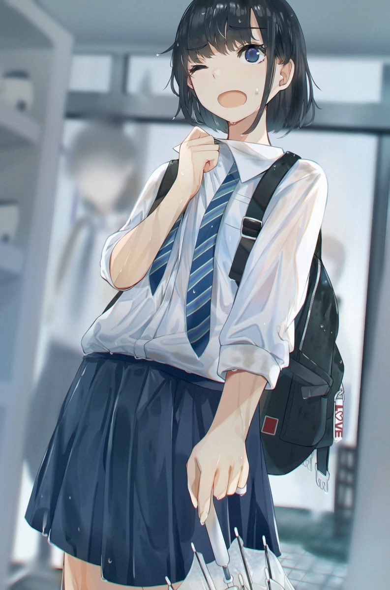 This is a pixiv picture whose title is 傘の意味ないじゃん💦.