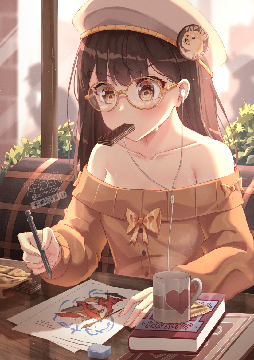 This is a pixiv picture whose title is カフェの女の子.