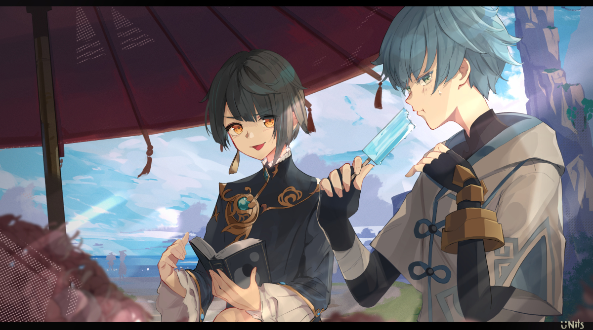 This is a pixiv picture whose title is 行秋と重雲.