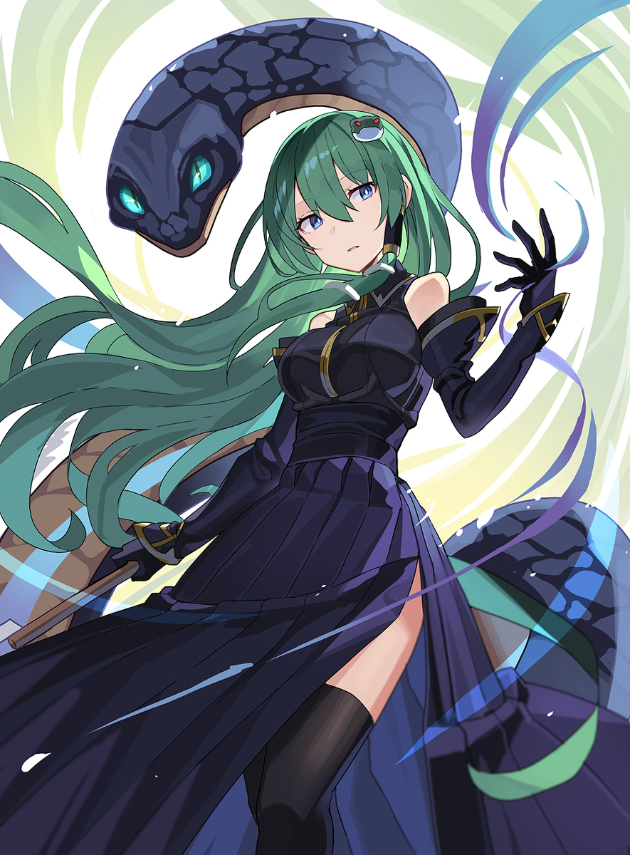 This is a pixiv picture whose title is 黒早苗.