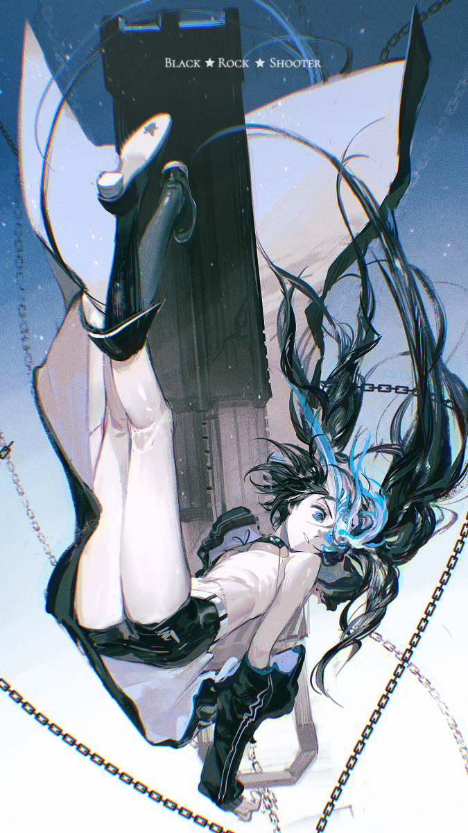 This is a pixiv picture whose title is Black Rock Shooter.