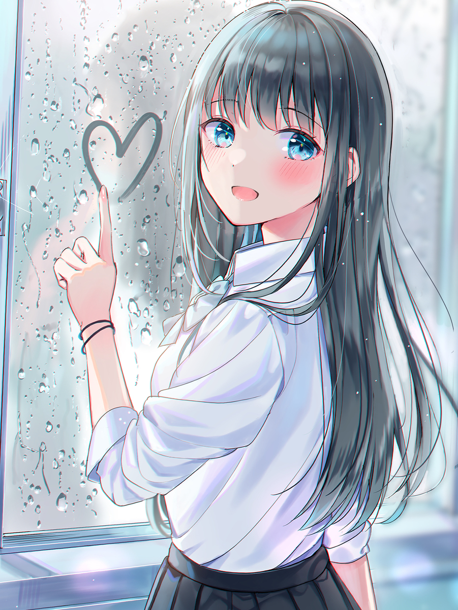 This is a pixiv picture whose title is ☔♡.