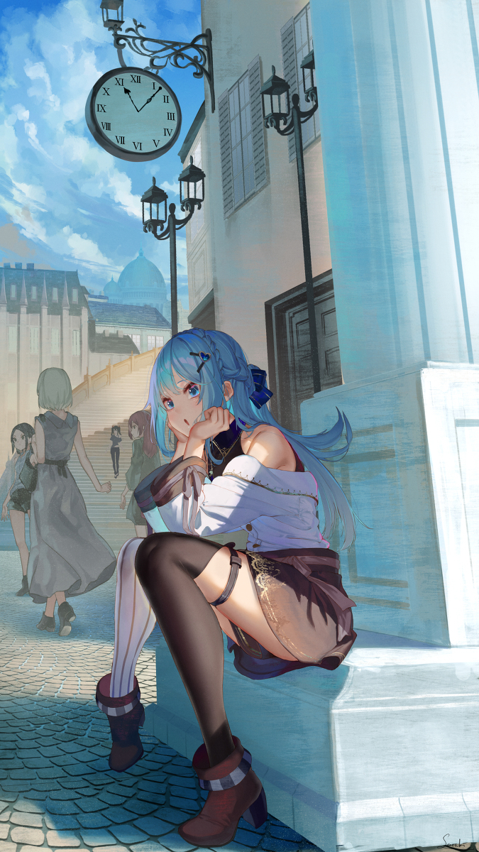 This is a pixiv picture whose title is 待ち合わせ.
