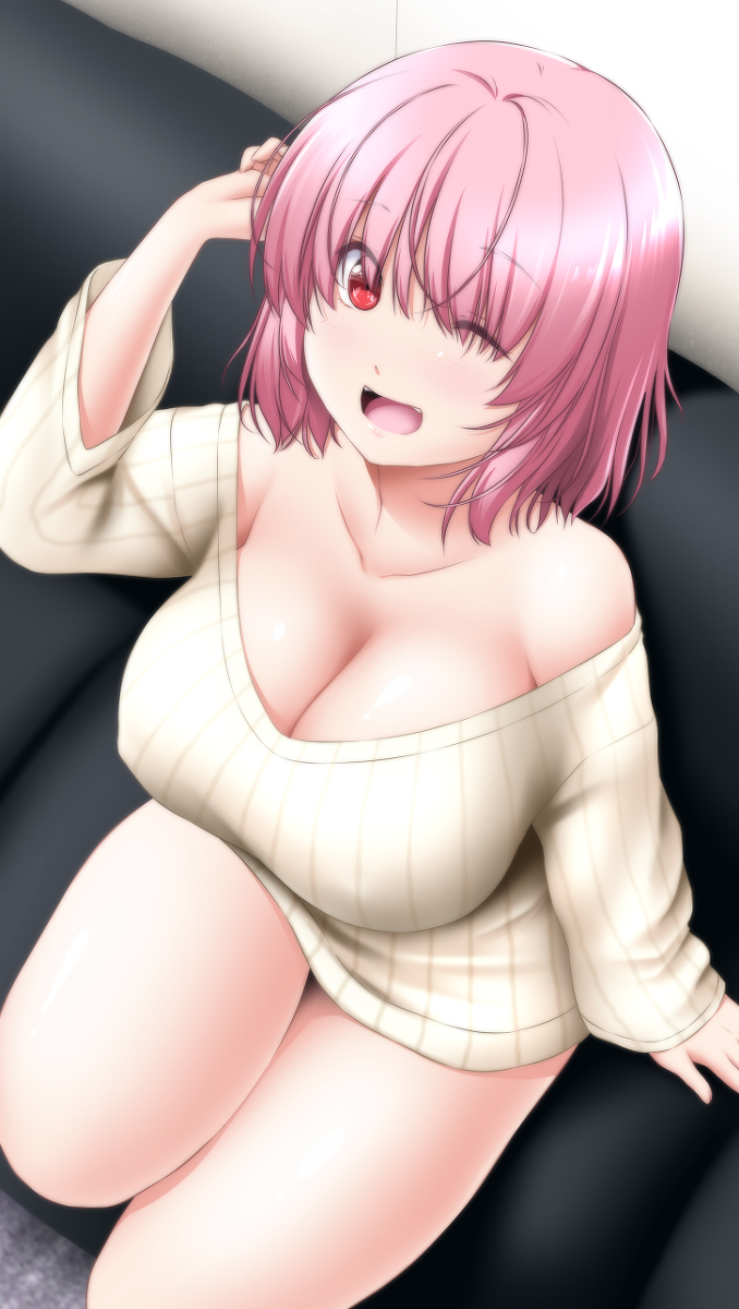 This is a pixiv picture whose title is 裸セーター幽々子様.