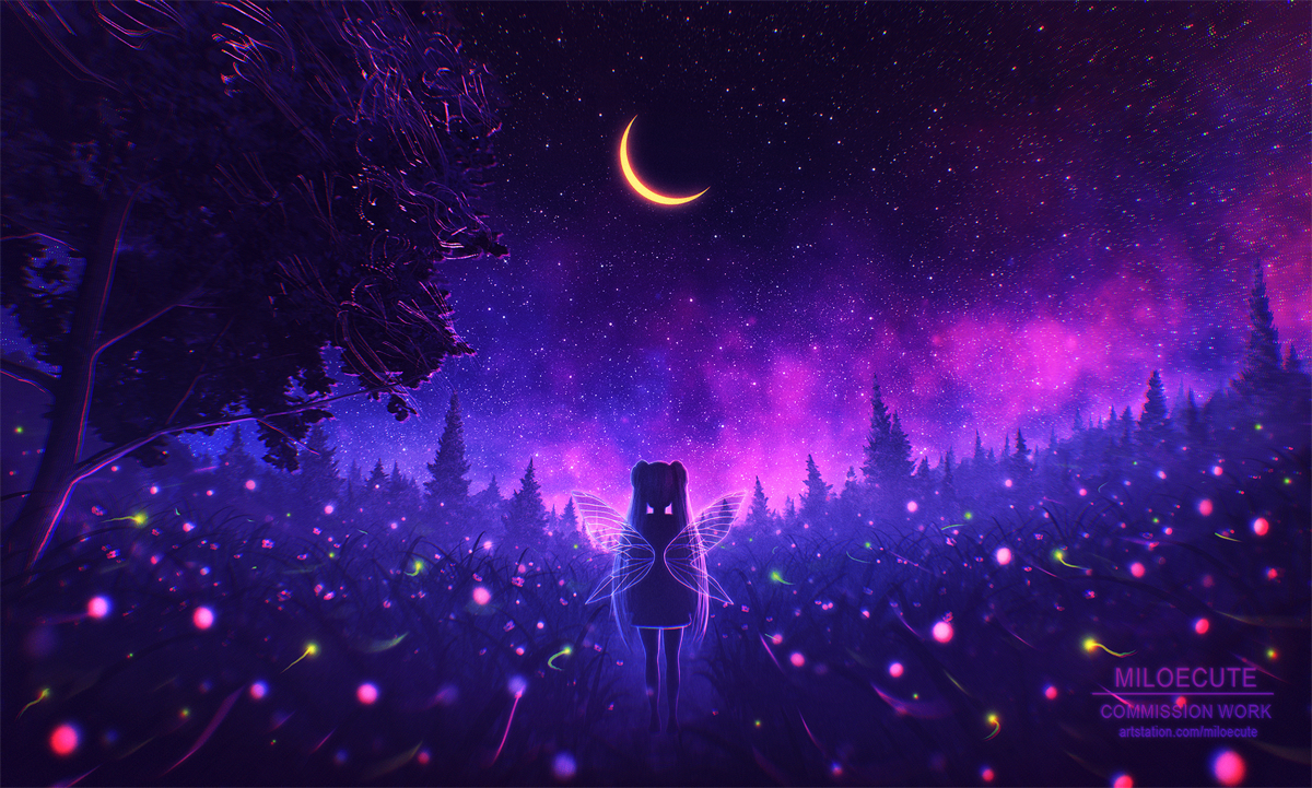 This is a pixiv picture whose title is Magical forest - Commission.