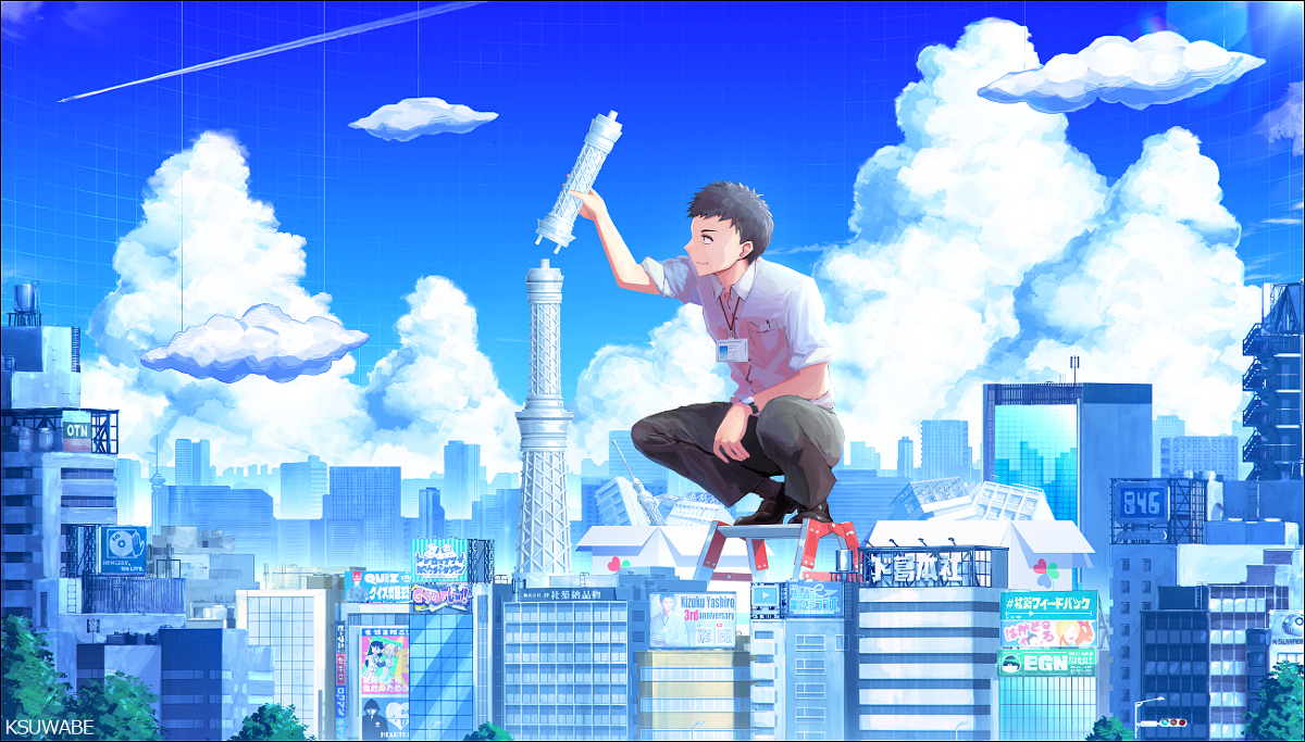 This is a pixiv picture whose title is 社築.