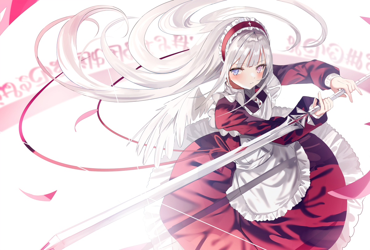 This is a pixiv picture whose title is sword angel.