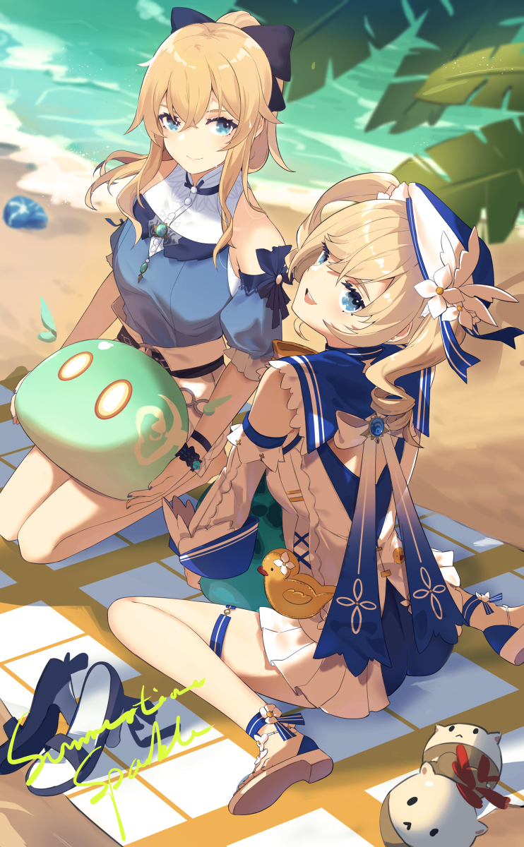 This is a pixiv picture whose title is 真夏、海風、漂う夢.