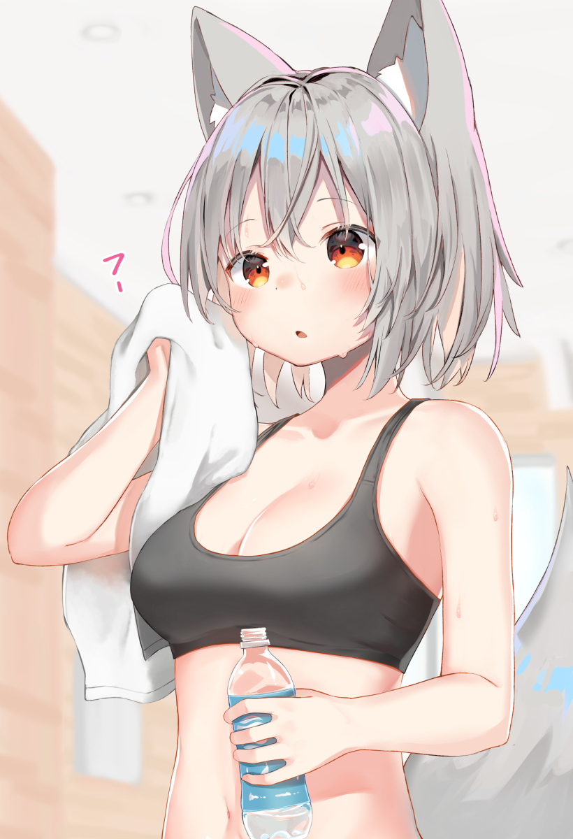 This is a pixiv picture whose title is トレーニング中の椛ちゃんに出会いました.