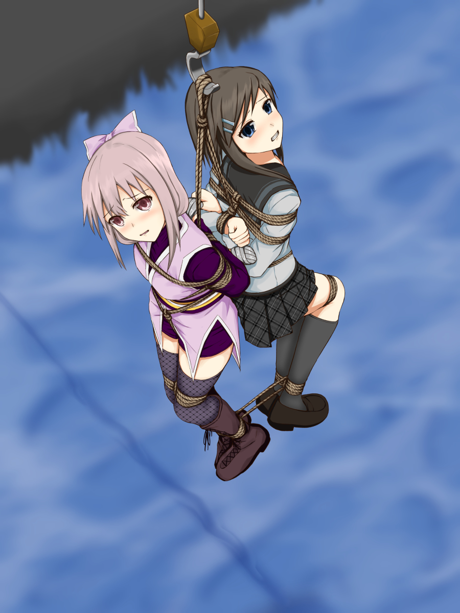 This is a pixiv picture whose title is 吊るされ和奏ちゃんと光姫ちゃん。.