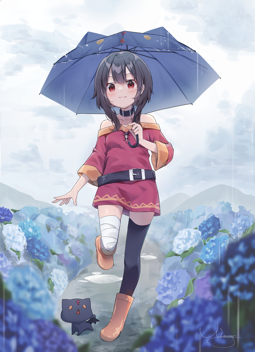 This is a pixiv picture whose title is 梅雨めぐみん.