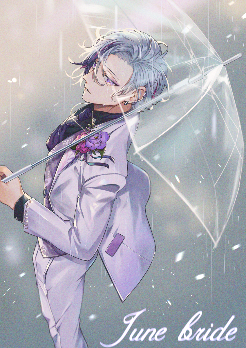 This is a pixiv picture whose title is 雨と花婿.