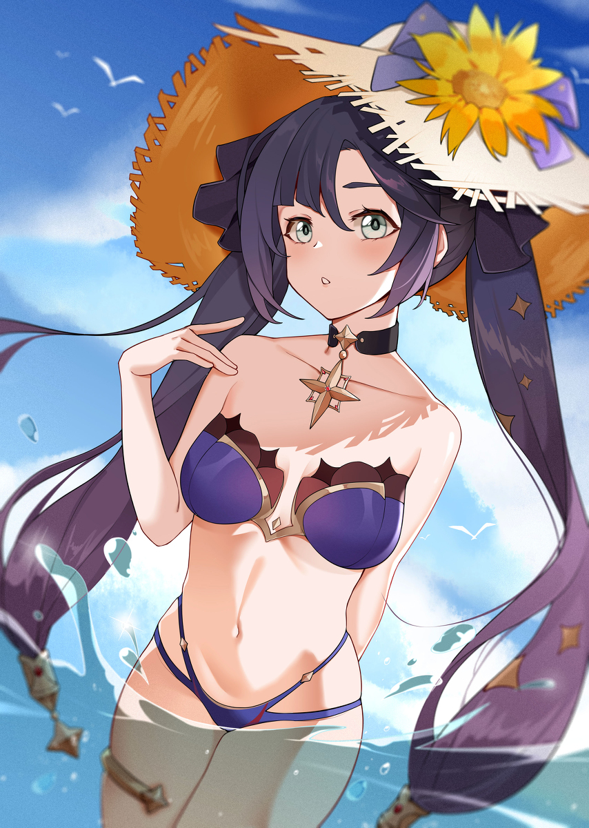 This is a pixiv picture whose title is 莫娜泳装.