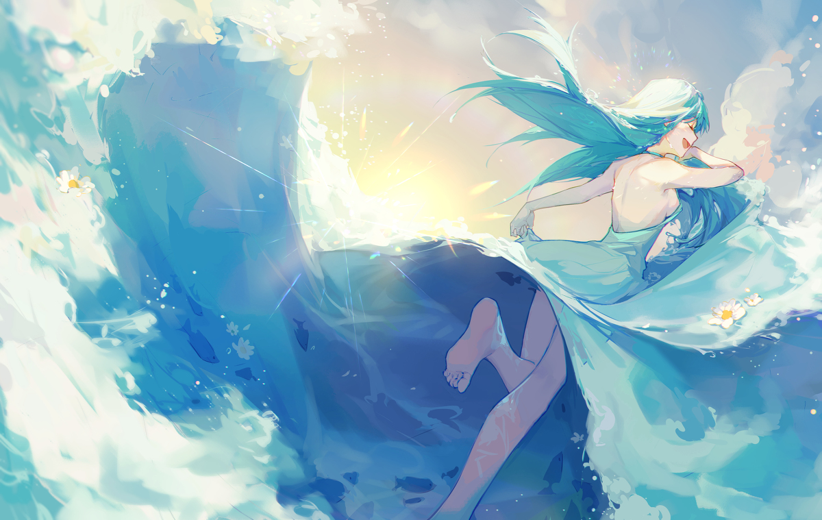 This is a pixiv picture whose title is 海浪.