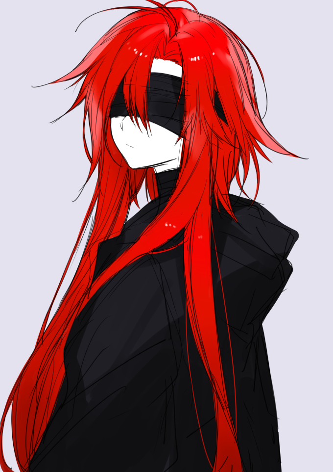 This is a pixiv picture whose title is 赤い髪.