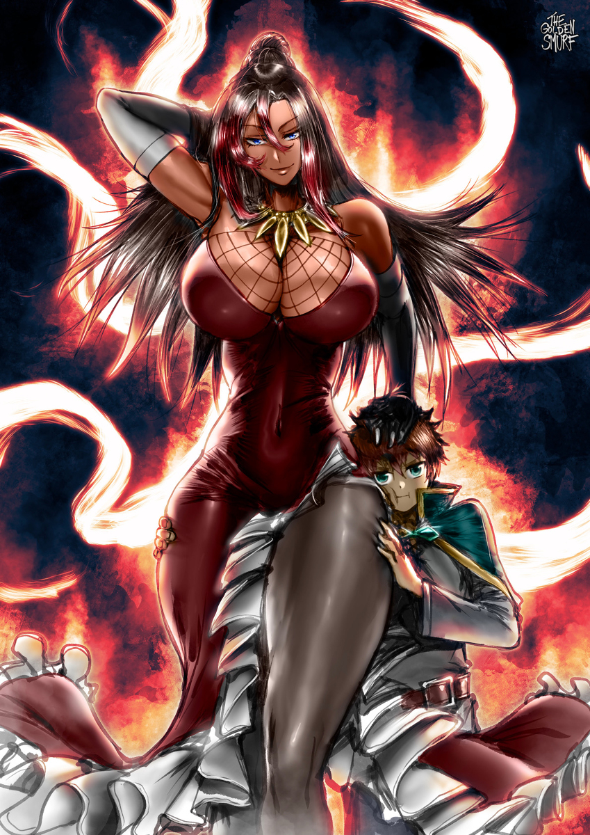 This is a pixiv picture whose title is Sylvia & Kazuma.