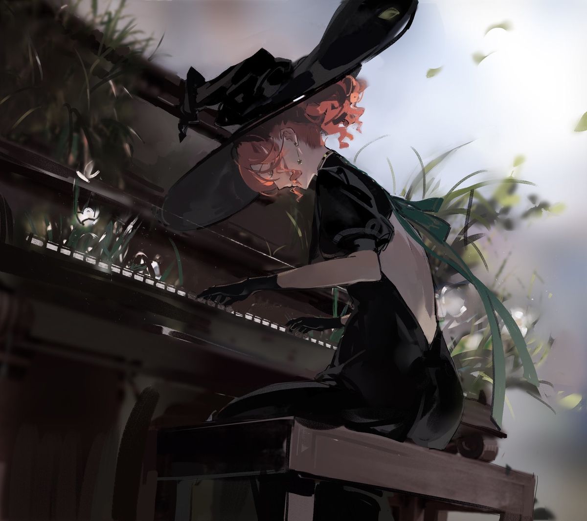 This is a pixiv picture whose title is 钢琴.