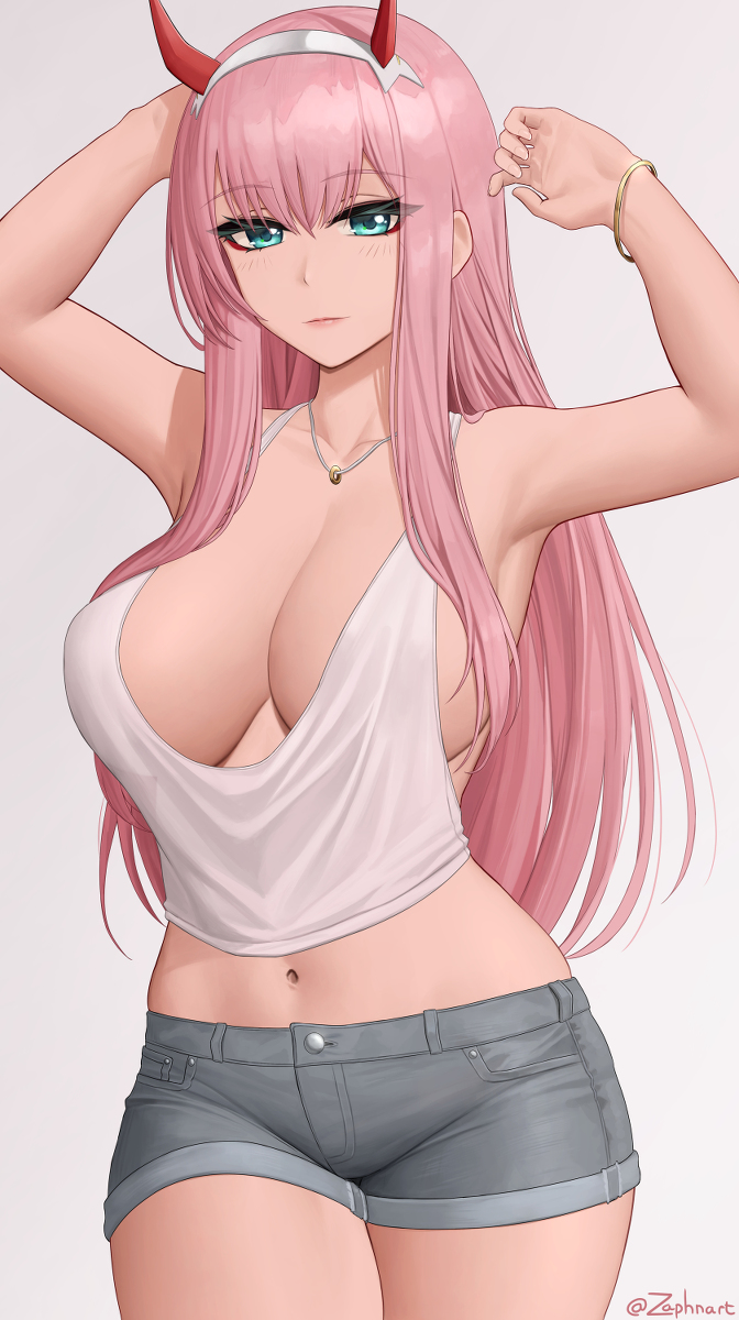 This is a pixiv picture whose title is [DitF] ゼロツー / Zero Two.