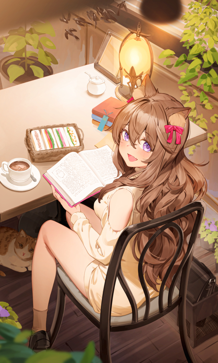 This is a pixiv picture whose title is うちのこのカフェ(NFT).