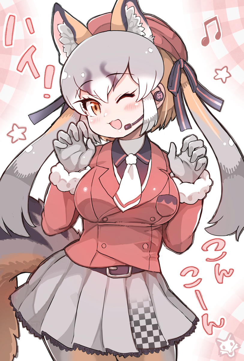This is a pixiv picture whose title is シマハイイロギツネちゃん（VTuber）.