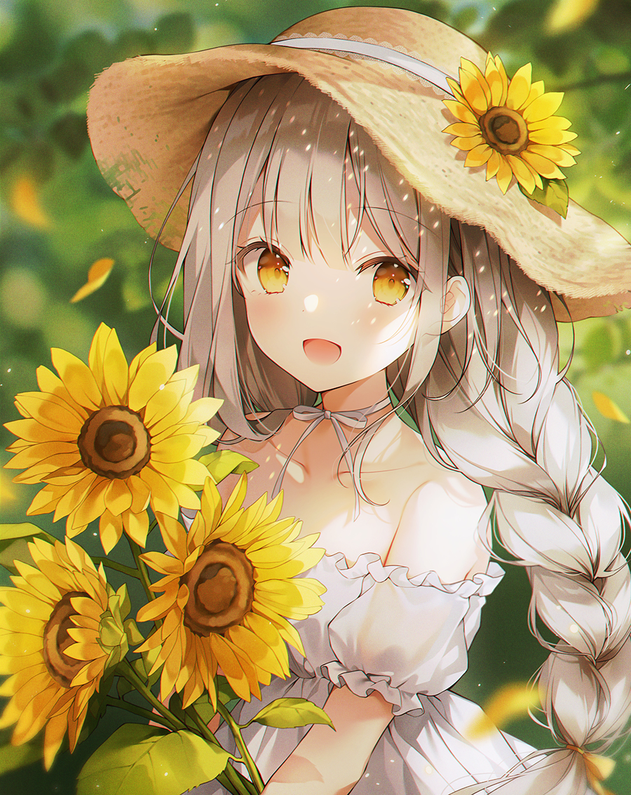 This is a pixiv picture whose title is 夏のひまわり.