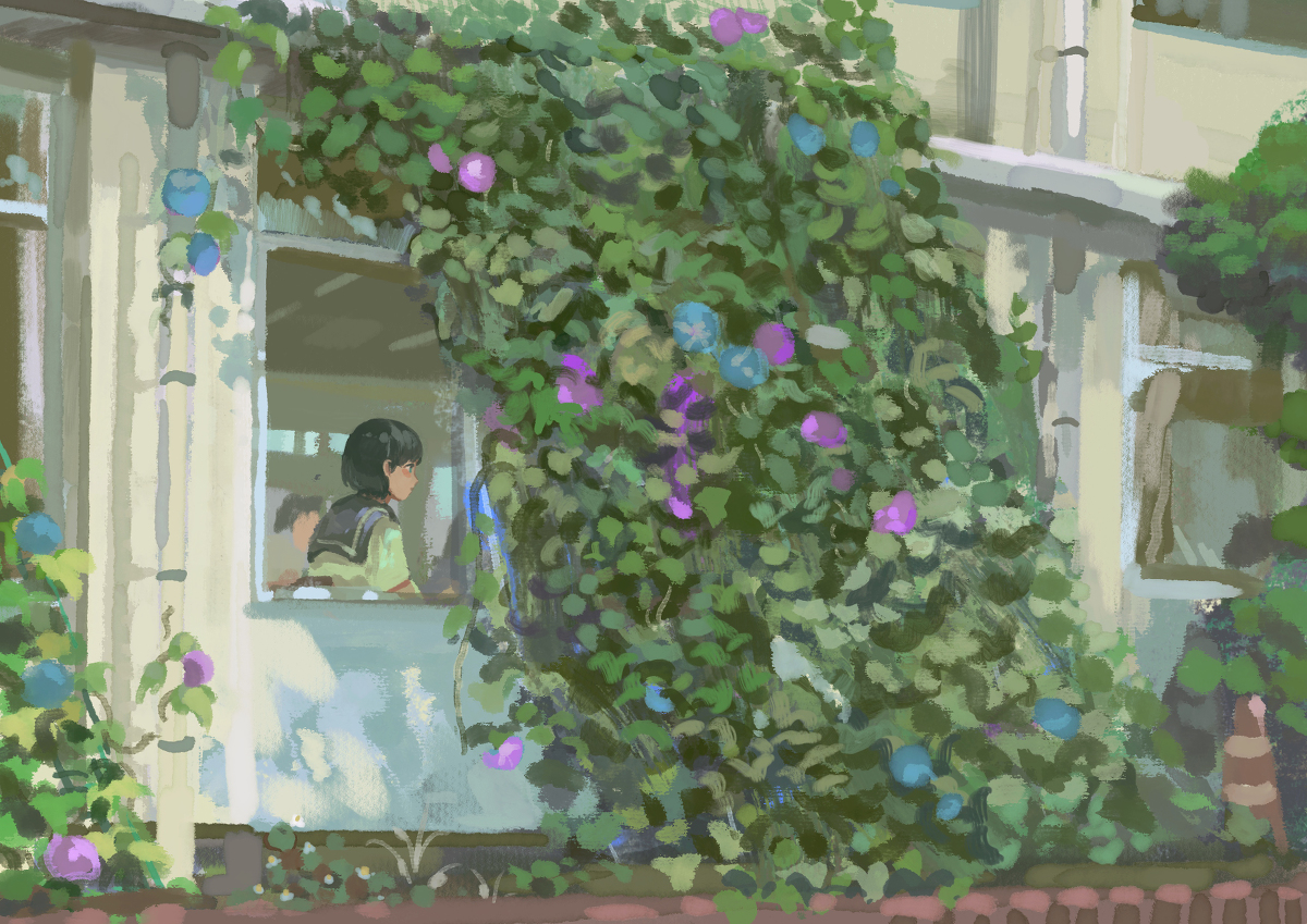 This is a pixiv picture whose title is カーテン.