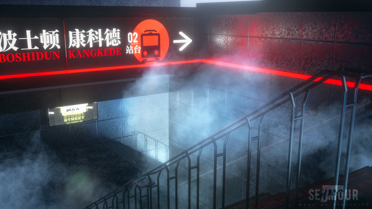 This is a pixiv picture whose title is 地铁站.
