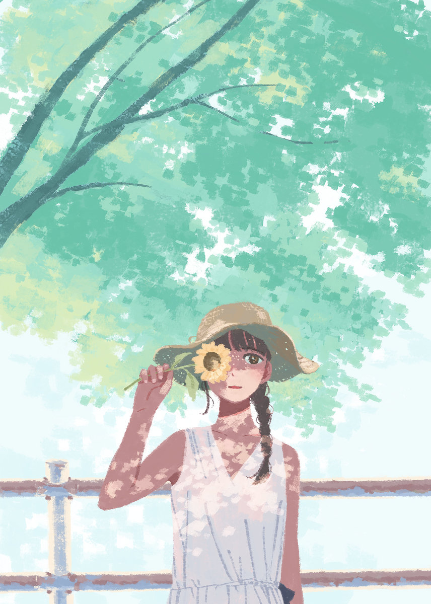 This is a pixiv picture whose title is 夏の影.